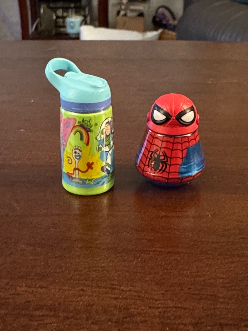 Zuru Mini Brands Disney Series 3 Spider-Man and Toy Story water bottle bundle